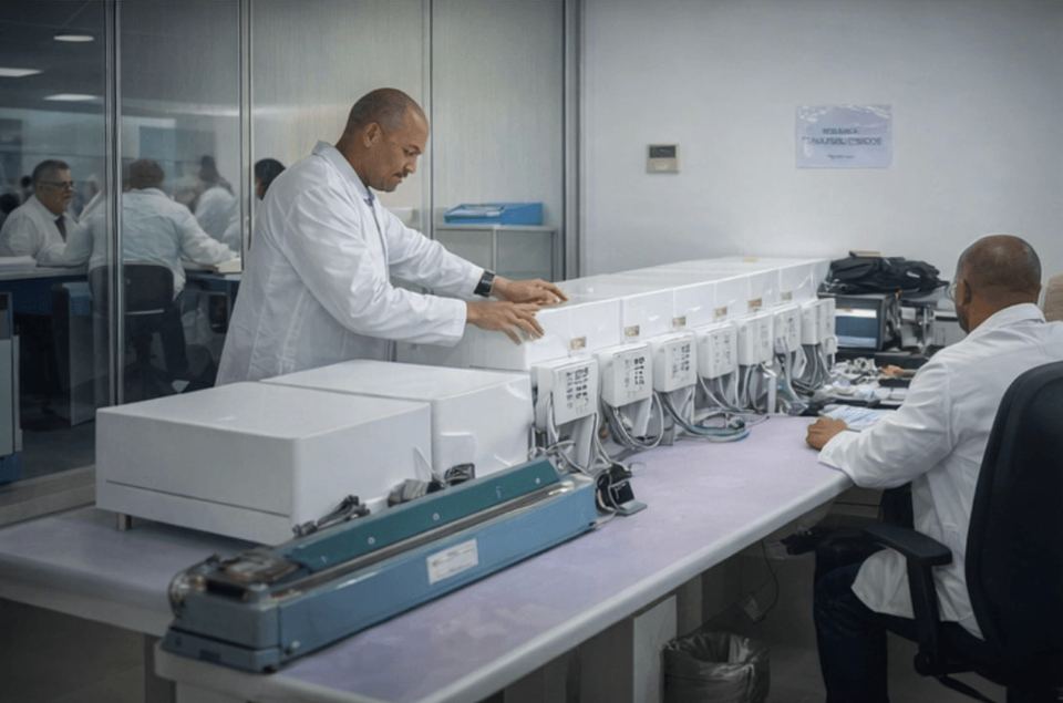 Wonder engineers assembling and testing devices at the factory
